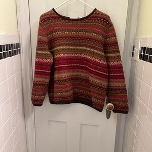 PRICE DROP! Liz Claiborne Women's Striped Sweater - Red, Green, Brown